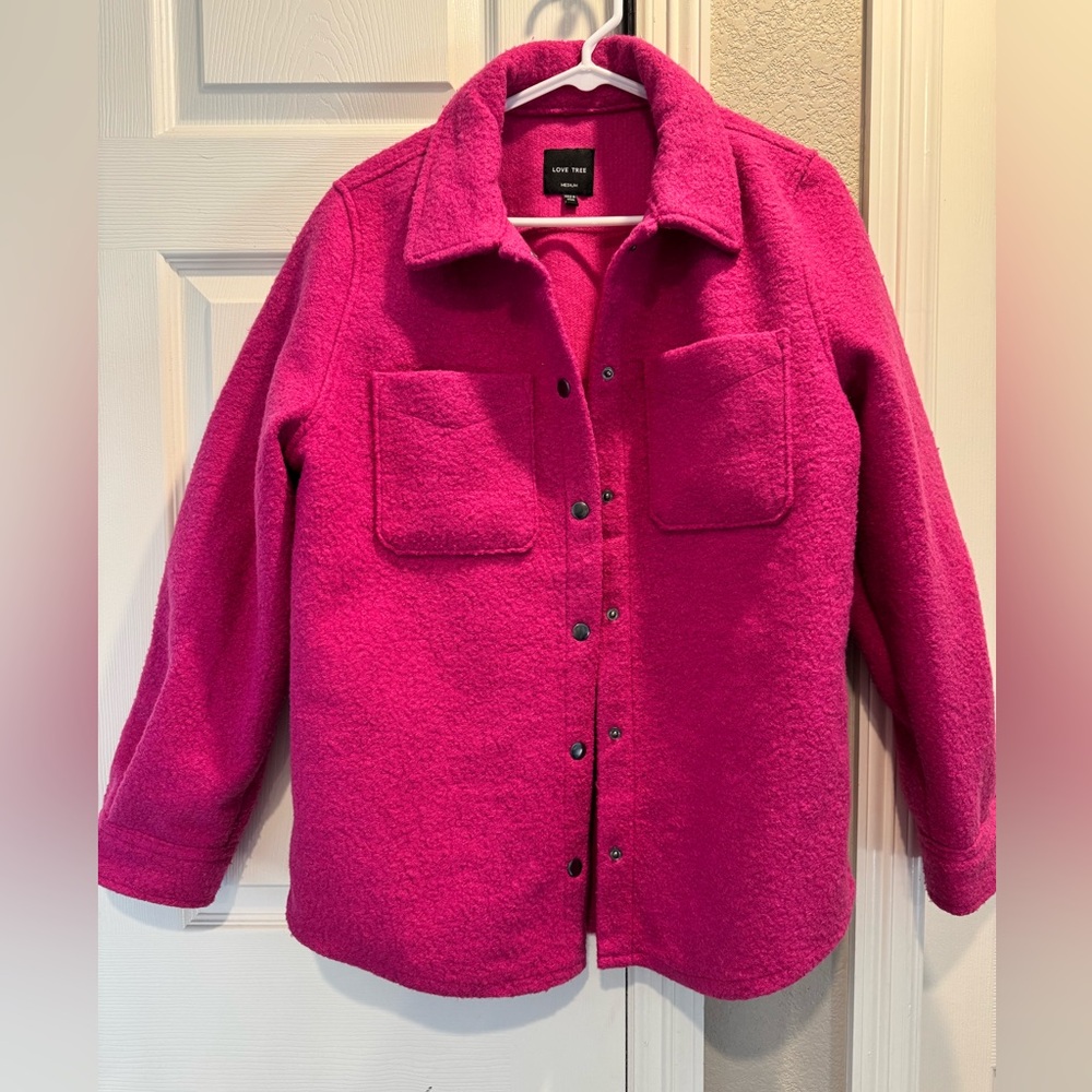Love Tree Fuchsia Teddy Jacket